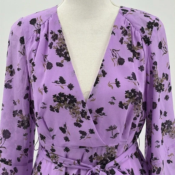 Free People Lilou Floral Fit & Flare Mini Dress in Lavender - Size Medium - Picture 3 of 8